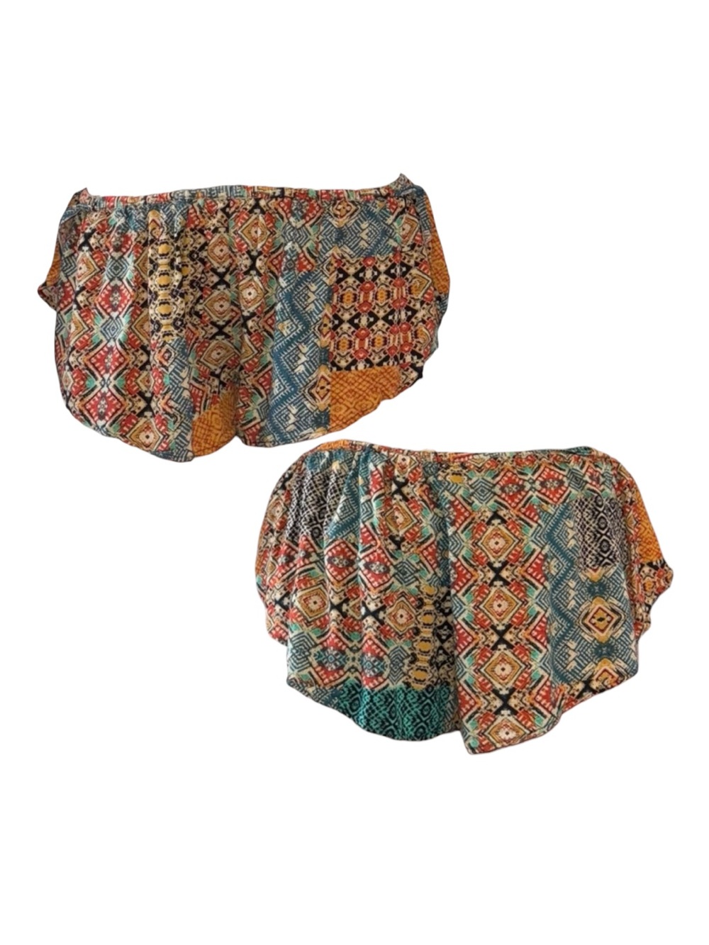 Colorful Geometric Patterned Flowy Short Shorts